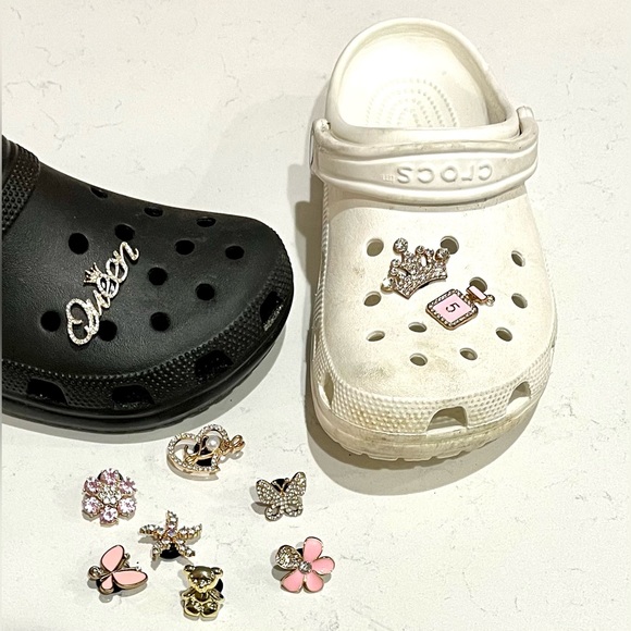 0 Bling Croc Charms, Luxury Rhinestones in Gold, Crystal Croc Charm. BarbieCore - Picture 9 of 10